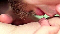close up of intimate licking and fingering leading to real orgasm