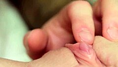 close up of intimate licking and fingering leading to real orgasm