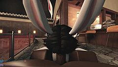 Bunny Bounces Rough on Big Ass for Creampie!