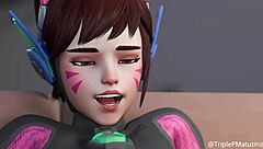 3D animated cumshots: feet-focused hentai SFM made with Blender