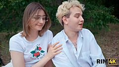 Russian gay couple tries out rimming and anal sex in the woods