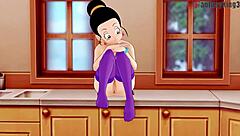 chichi gets stuck in the kitchen in dragon ball z ex 3 part 2