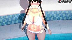 Yor forger in bikini enjoys pool sex with spy x family characters
