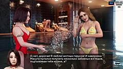 Big boobs and hard nipples for a hot blowjob and cumshot in a photo hunt game