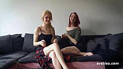 Curious Nympha Plays with Elena's Wet Pussy and Tits