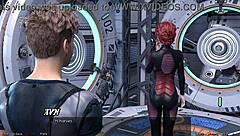 Asian milf scientist says, Check out my huge tits in this space project!