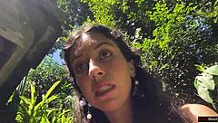 Crazy cumwalk on public waterfall