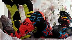 gay biker treads boots in motocross scene