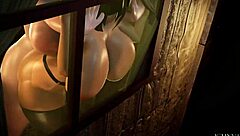 Special sex adventure with a 3D futanari monster in a female tavern