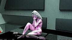 Asian milf scientist says, Check out my huge tits in this space project!