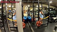 Brazilian woman works out hard in the gym