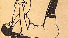 the erotic alphabet comic in vintage style