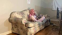 Step dad's Christmas gift: young girl's tight pussy and ass