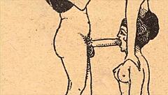 the erotic alphabet comic in vintage style