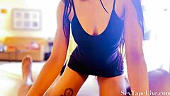 Did she really tell her boyfriend she's loyal while cheating with stepdad? Watch her ride and cum in doggystyle pov.