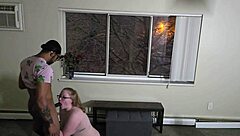 Redhead snow bunny gets her ass licked and creampied