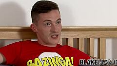Young and straight twink Daniel Scott shows off his large penis and ejaculates in a hot scene