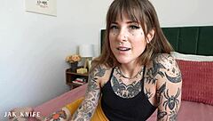 Tattooed hottie gets a rough and messy surprise