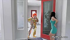 Hot milf gets clown cock on the inside job