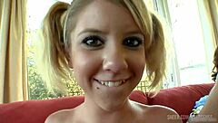 Petite teen with big tits gets messy in HD