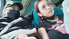 Public service bus ride with homemade scenes