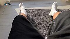 Step Sister Catches Brother Jerking Off, Gets Rough Fuck Face.