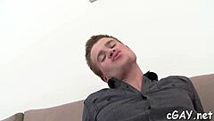 Gay anal creampie and sloppy blowjob in bareback porn video