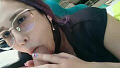 Public transportation gets hot with an anime blowjob and creampie scene