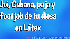 Cuban Goddess In Latex Gives Jerk Off Instructions And Footjob