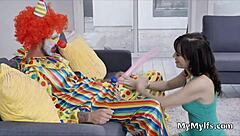 Hot milf gets clown cock on the inside job