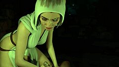 3D animated Princess Leia Organa gives a handjob and more in this Star Wars Hentai