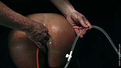 Naiad’s extreme enema and BDSM anal toy play in part 3