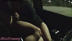 Public parking lot dogging with stepdaughter and a voyeur