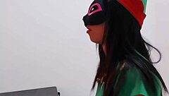 i celebrated christmas in my little 18+ suit, dancing sexy on the desk