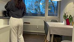 I'm getting fucked hard by my roommate in the dorm with deepthroat blowjob riding rough pussy fucking