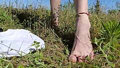 Perfect ass girl naked in the hills!