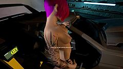 Is this sexy punk girl getting her bald pussy fucked while repairing the car?