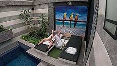 Blonde Cleaning Lady Gives Blowjob in Hotel Suite