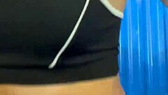 Hot Babe Licks Pussy To Orgasm In Crowded Bathroom