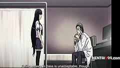 Straightening out naughty lesbian students with hardcore sex