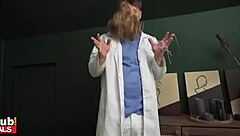 gilf gets wild clearing cobwebs for huge cock!