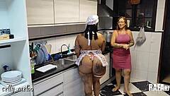 I ate my hot big-ass maid's ass at home