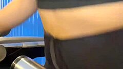 Hot Babe Licks Pussy To Orgasm In Crowded Bathroom