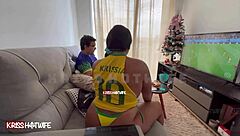 wow, i was a slutty whore flashing tits during brazil game!