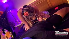 snow bunny pawg eats cock after spanking