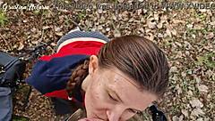 Shy Russian Girl's Outdoor Blowjob