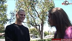 Hey, that skinny brunette teen picked up for sex and got a mouth cumshot