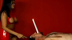 POV ballbusting game with a femdom slave