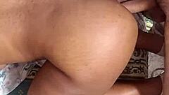 Ebony Brunette's Big Ass Shakes During Cheap Anal Fuck