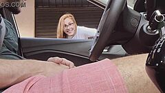 Hot girl gives handjob to me in the street